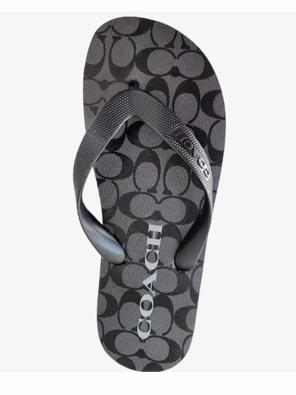NWT..Coach Black Signature Print Flip Flop Sandals Size 5/6 - Picture 2 of 8